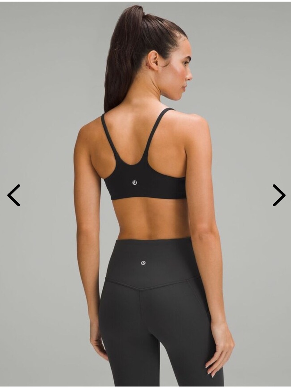 lululemon Wunder Train Strappy Racer Bra Black Light Support Athleisure Size 8 - Picture 4 of 9